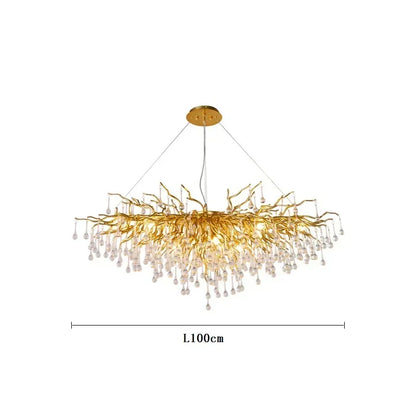 Close view of the light fittings on the crystal chandelier