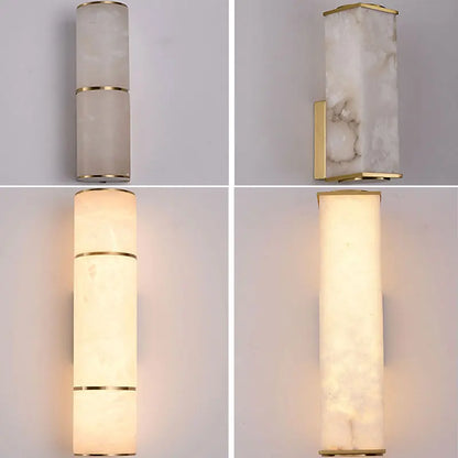 Marble and Copper LED Wall Sconce, Gold