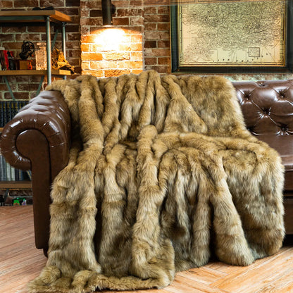 Soft Faux Fur Throw Blanket, 3 Colors