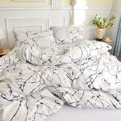 Close-up of the black and white printed pattern