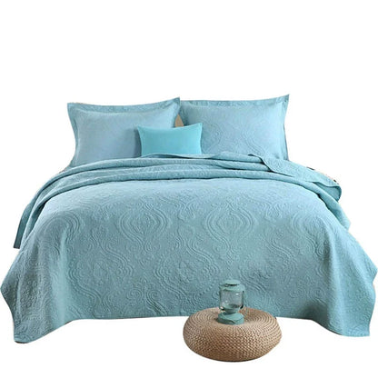 Cotton Three-Layer Quilted Bedspread Set, 3 Piece