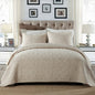 Embroidered Quilted Bedspread Set, Cotton 3 Piece
