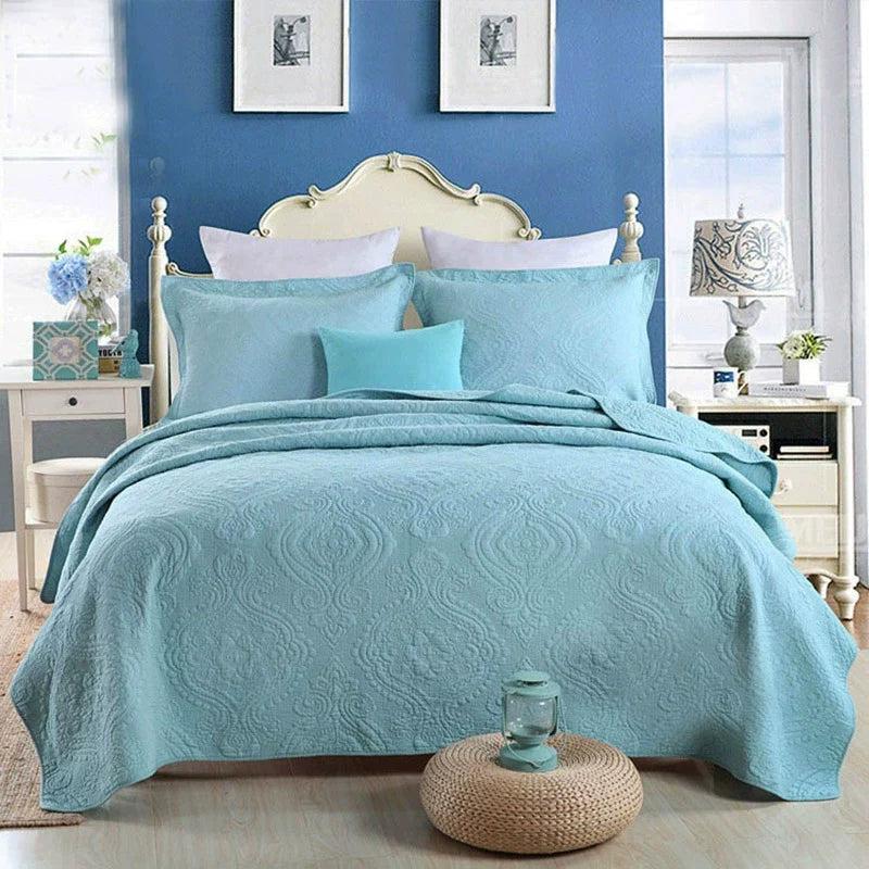 Cotton Three-Layer Quilted Bedspread Set, 3 Piece