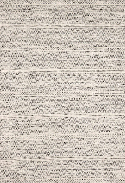Hand Woven Wool Area Rug, Cream and Black