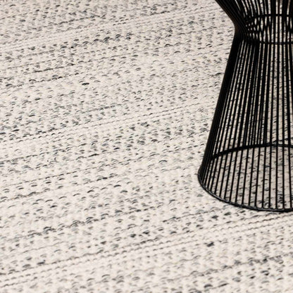 Hand Woven Wool Area Rug, Cream and Black