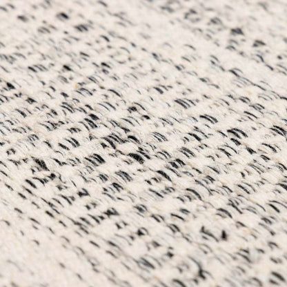 Hand Woven Wool Area Rug, Cream and Black