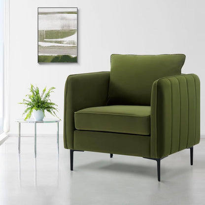 Mid-Century Accent Chair with Pillow