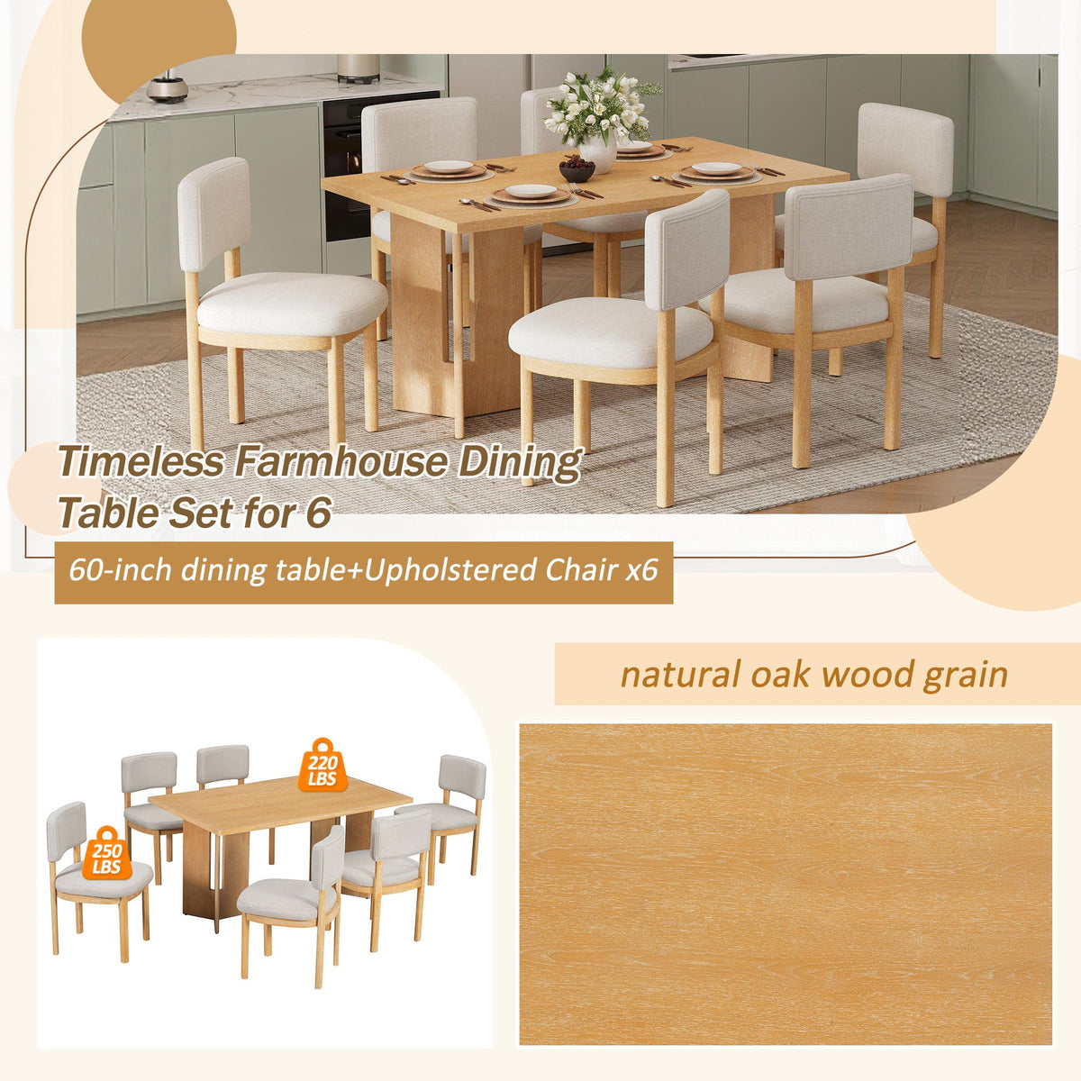 Dining table set size and proportion reference