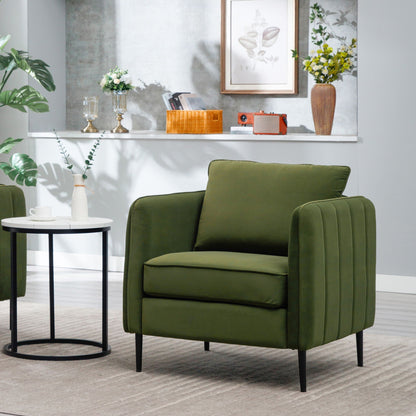 Mid-Century Accent Chair with Pillow