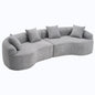 Curved 4 Seater Fabric Sofa, All-Foam Build