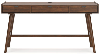 Home office writing desk shown from the back