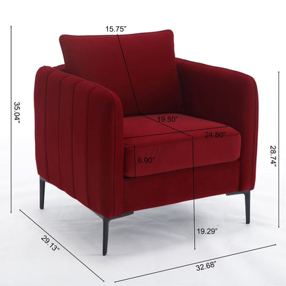 Mid-Century Accent Chair with Pillow