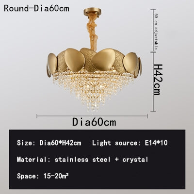 Stainless Steel Crystal Chandelier, LED