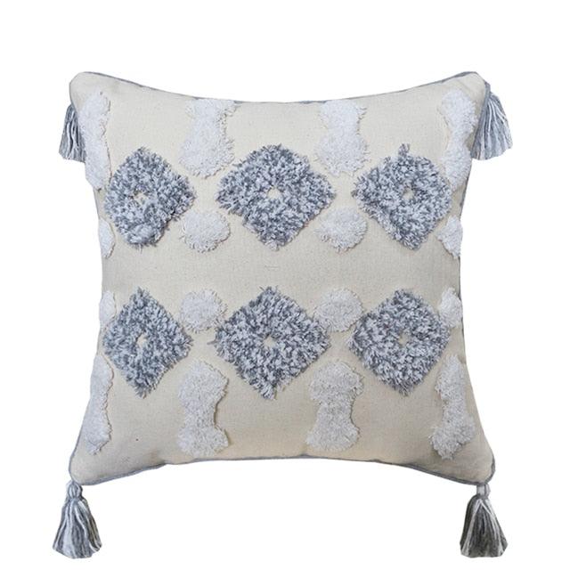 Boho Woven Cushion Cover, Tasseled Corners