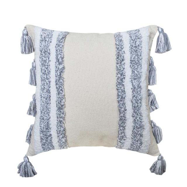 Boho Woven Cushion Cover, Tasseled Corners