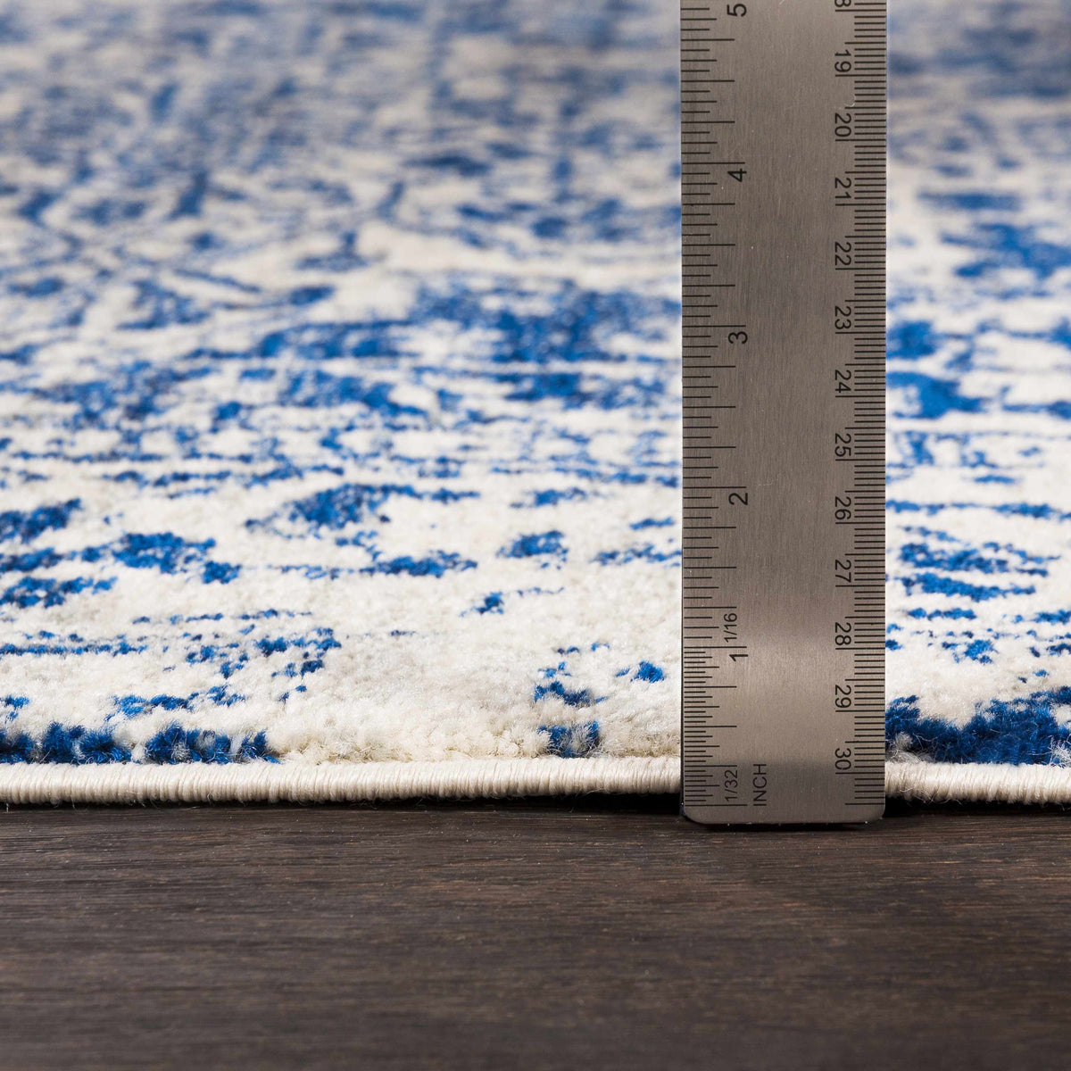 Vintage Pattern Area Rug, Navy and Gray