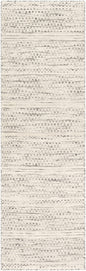 Hand Woven Wool Area Rug, Cream and Black