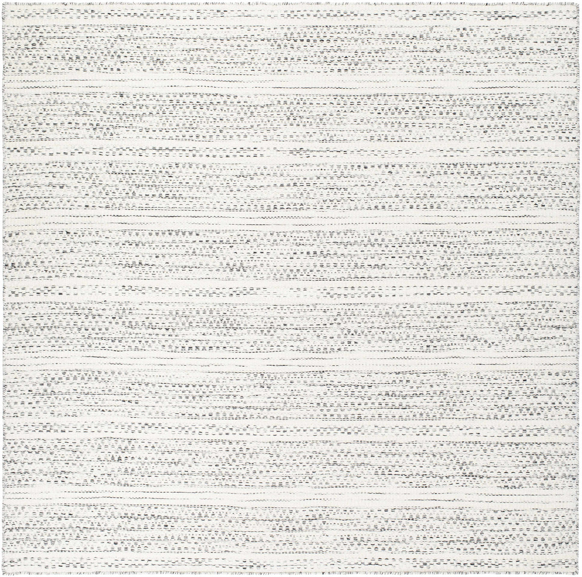 Hand Woven Wool Area Rug, Cream and Black