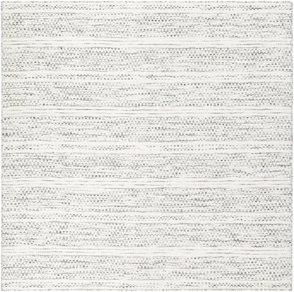 Hand Woven Wool Area Rug, Cream and Black